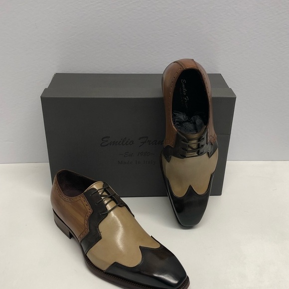 Emilio Franco shoes Italian leather wingtip oxford - Picture 1 of 3